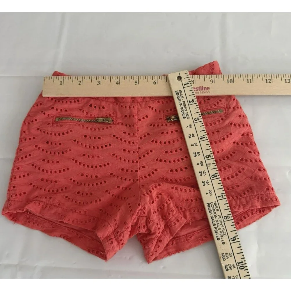 Genuine Kids Oshkosh Girls 4t 2 Piece Coral Eyelet Short Top Outfit 100% Cotton
